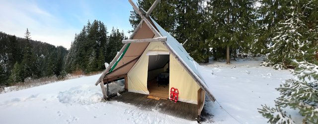 Snowshoeing    & cheese fondue in a teepee